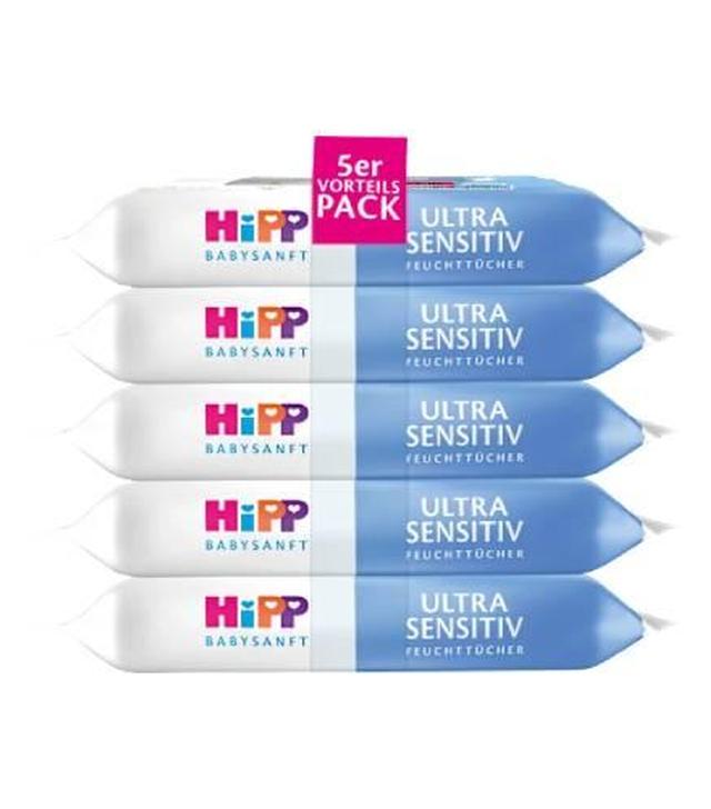 HiPP Babysanft Ultra-Sensitive, Chusteczki nawilżane 99% wody, od 1. dnia życia, 5x48 sztuk