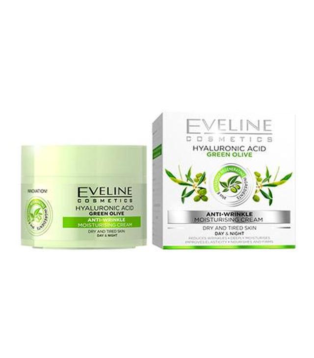 Eveline Kwas hialuronowy Zielona oliwka Nawilżający krem przeciwzmarszczkowy, 50 ml, cena, opinie, właściwości