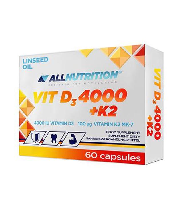 Allnutrition Vit D3 4000 + K2 Odporność, 60 kaps., cena, opinie, dawkowanie