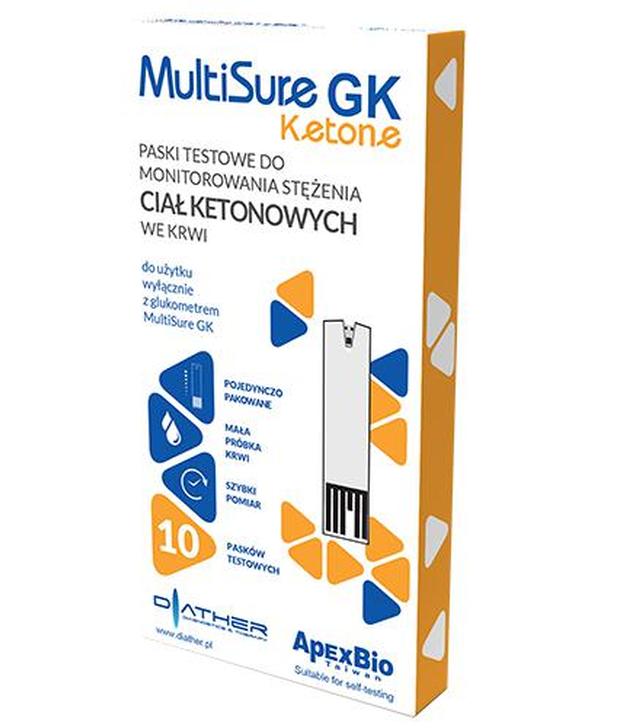 MultiSure GK Ketone Paski testowe do monitorowania stężenia ciał ketonowych we krwi - 10 szt. - cena, opinie, wskazania