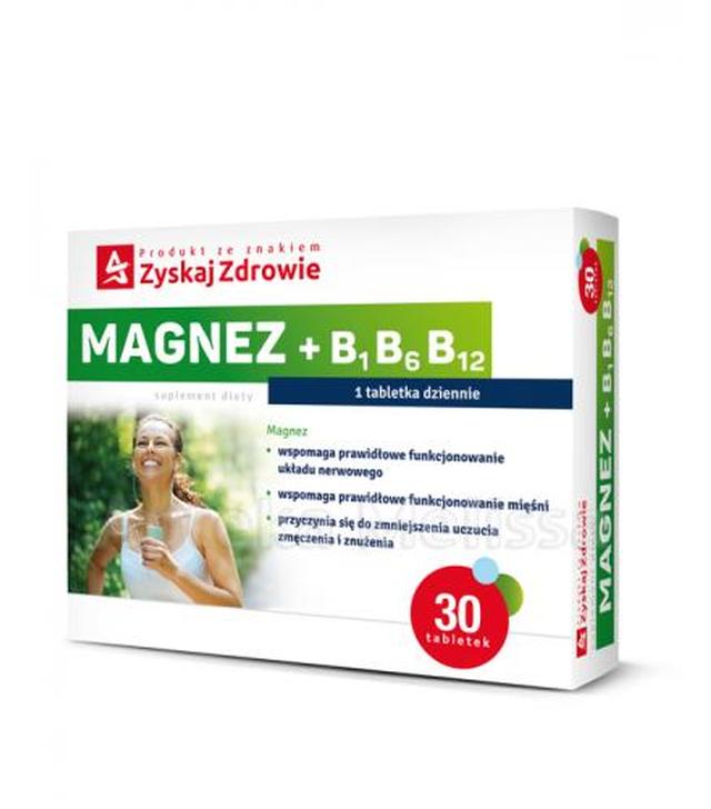 ZYSKAJ ZDROWIE Magnez + B1 B6 B12 - 30 tabl.