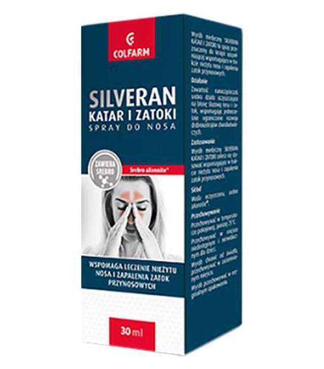 Colfarm Silveran katar i zatoki spray do nosa, 30 ml, cena, opinie, składniki
