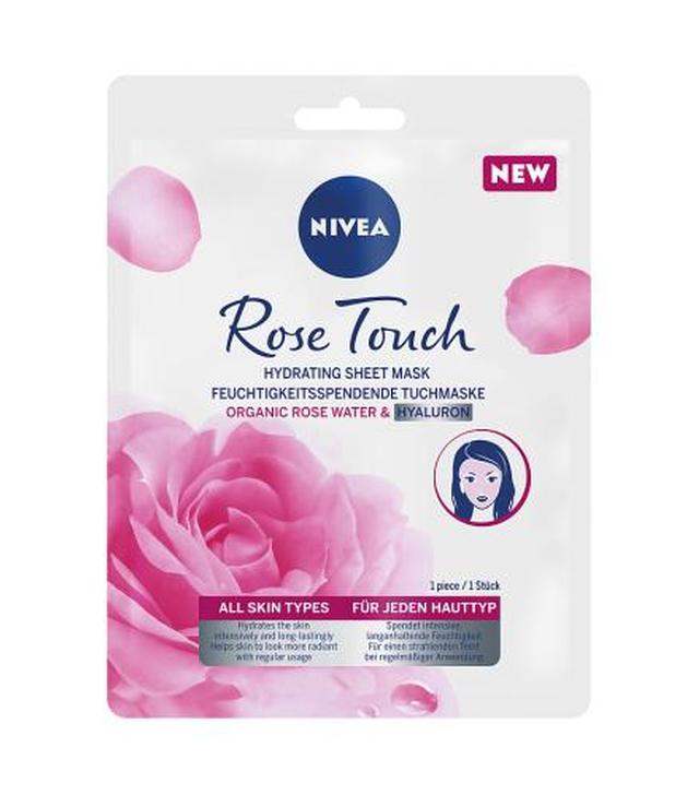 Nivea Rose Touch Maska intensywnie nawilżająca w płachcie, 1 sztuka