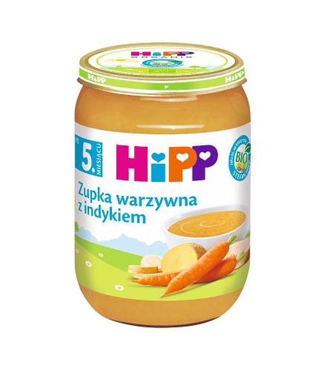 HiPP BIO od pokoleń, Zupka warzywna z indykiem, po 5. m-cu, 190 g, cena, opinie, wskazania
