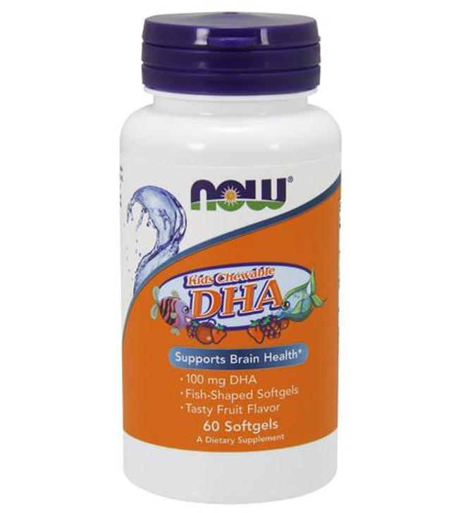 NOW FOODS DHA 100 mg dla dzieci - 60 kaps. Żelki do ssania.